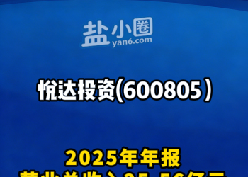 悦达投资（600805）2025年年报简析：净利润同比增长37.95%，应收账款上升