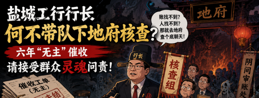 【今日话题】盐城工行行长何不带队下地府核查？六年“无主”催收，请接受群众灵魂问责！